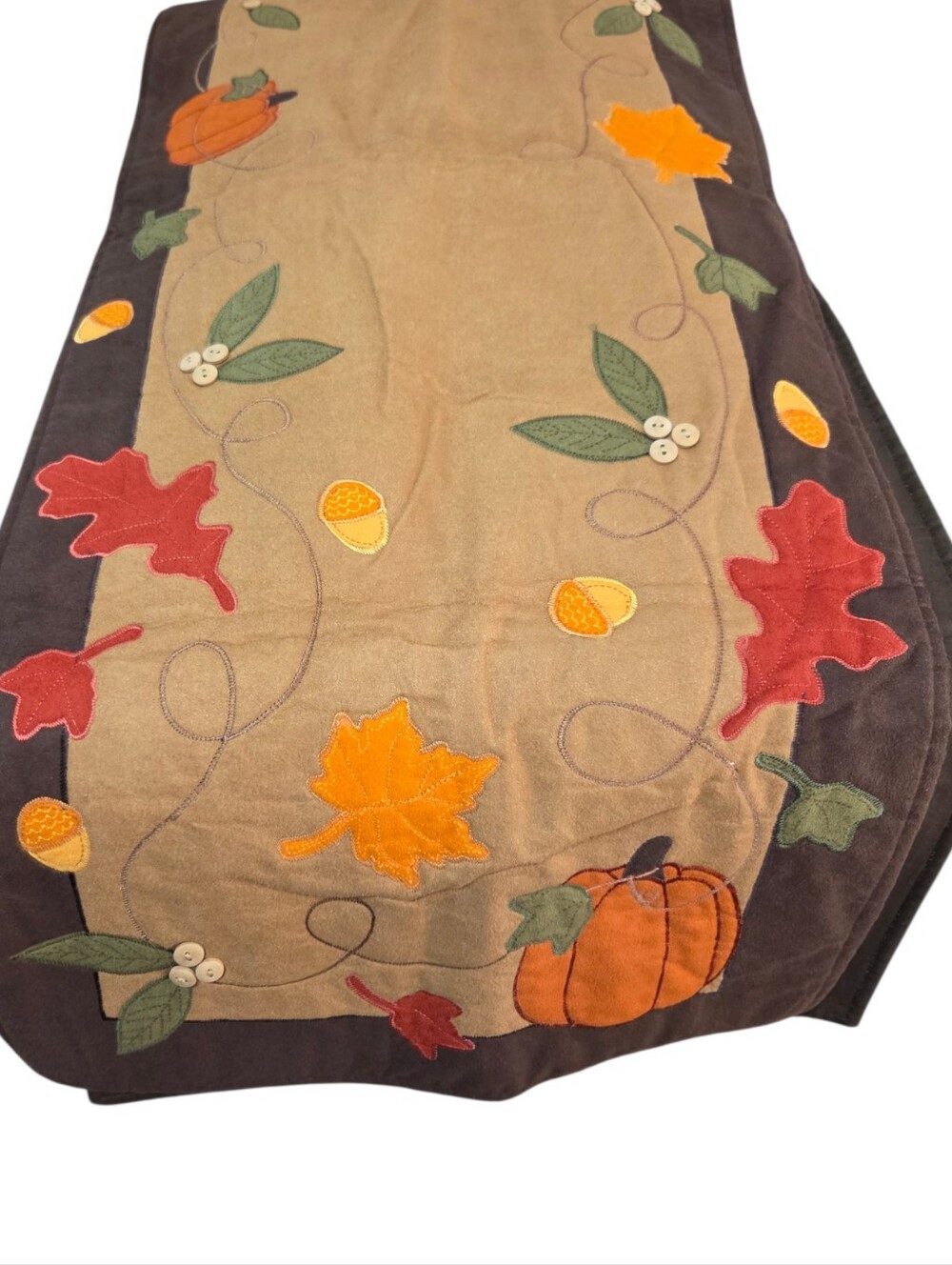 Kohl's Brown Orange Thick Autumnâ Leaves Acorns Table Runner Fall Thanksgiving